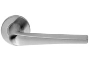 Eurospec Shaped Stainless Steel Door Handles - Satin Stainless Steel - CSL1160 (sold in pairs)